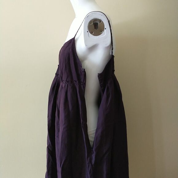 GAP Slip Dress 14/M/S*Purple Silk Babydoll Adjustable Straps Buttons Whimsigoth - Picture 4 of 9